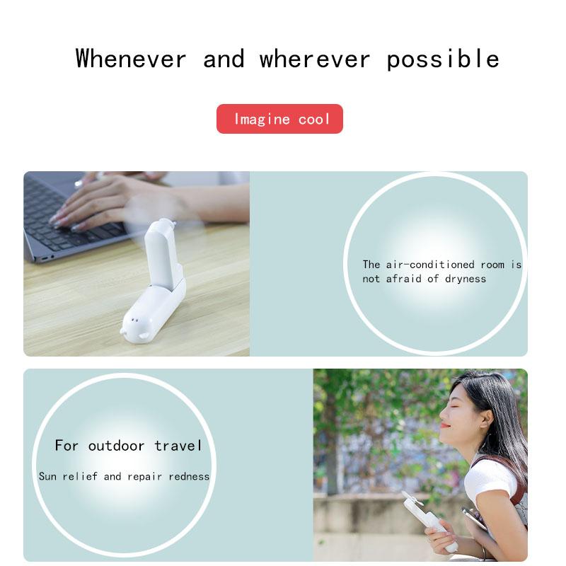 Portable Mini Fan USB Rechargeable 3-speed Adjustable Foldable Handheld Fan Suitable for Women Travel Outdoor Use