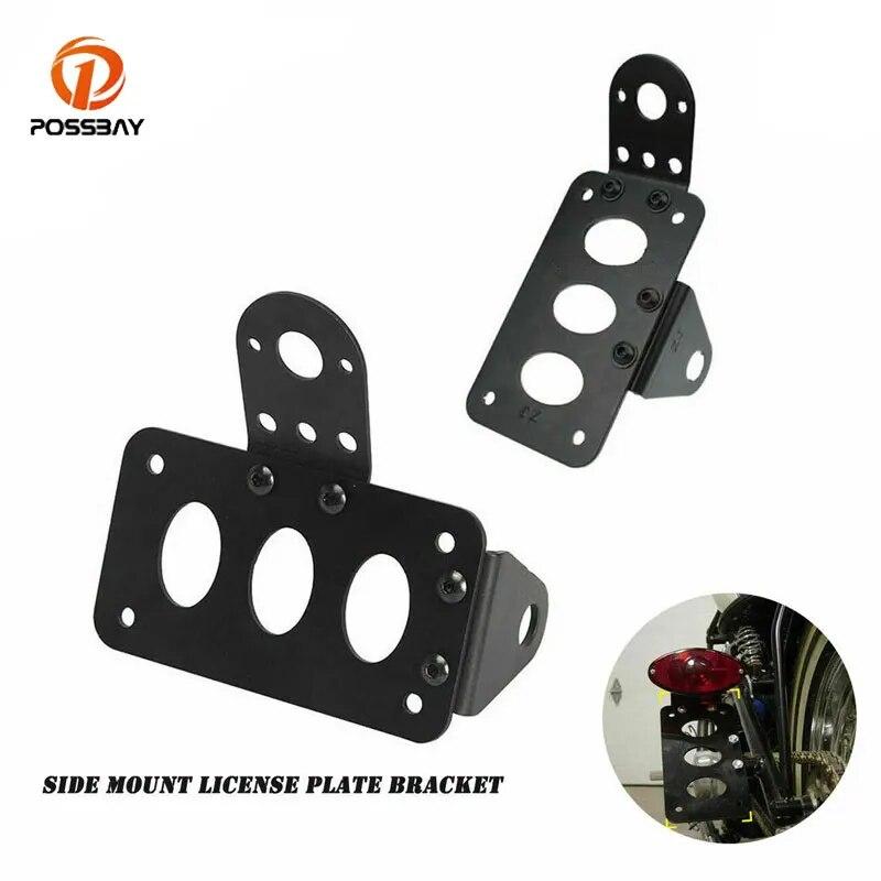 Motorcycle 7/8"22mm License Plate Holder Metal License Bracket Tail Light Holder For Harley Retro Old School Cruiser Bobber Bike
