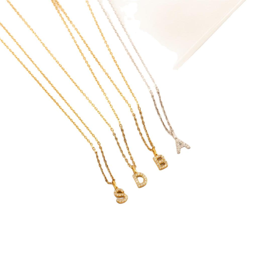 14k Gold-Plated Rhinestone Letter Necklace - Personalized Clavicle Chain Fashion Gift