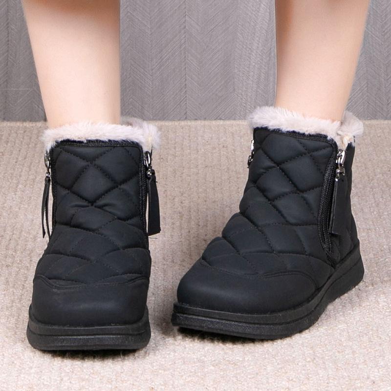 Snow Boots 2025 Winter New Fleece Thickened Women's Cotton Shoes Warm and Non-slip Cotton Boots