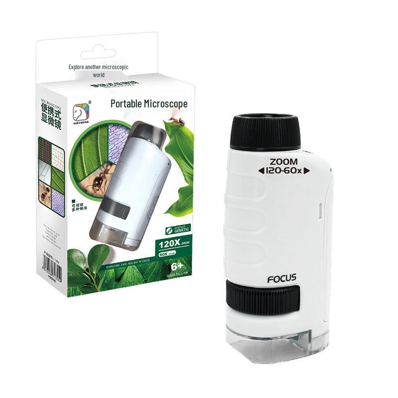 Portable Kids' Microscope Science Kit - Educational Toy for Primary & Middle School Students, Perfect Gift for Boys & Girls