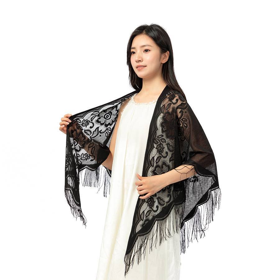 New Sunscreen Lace Split Shawl Fashion Versatile Cape Shawl Sunscreen Clothing Women's Summer Thin Shawl Shawl