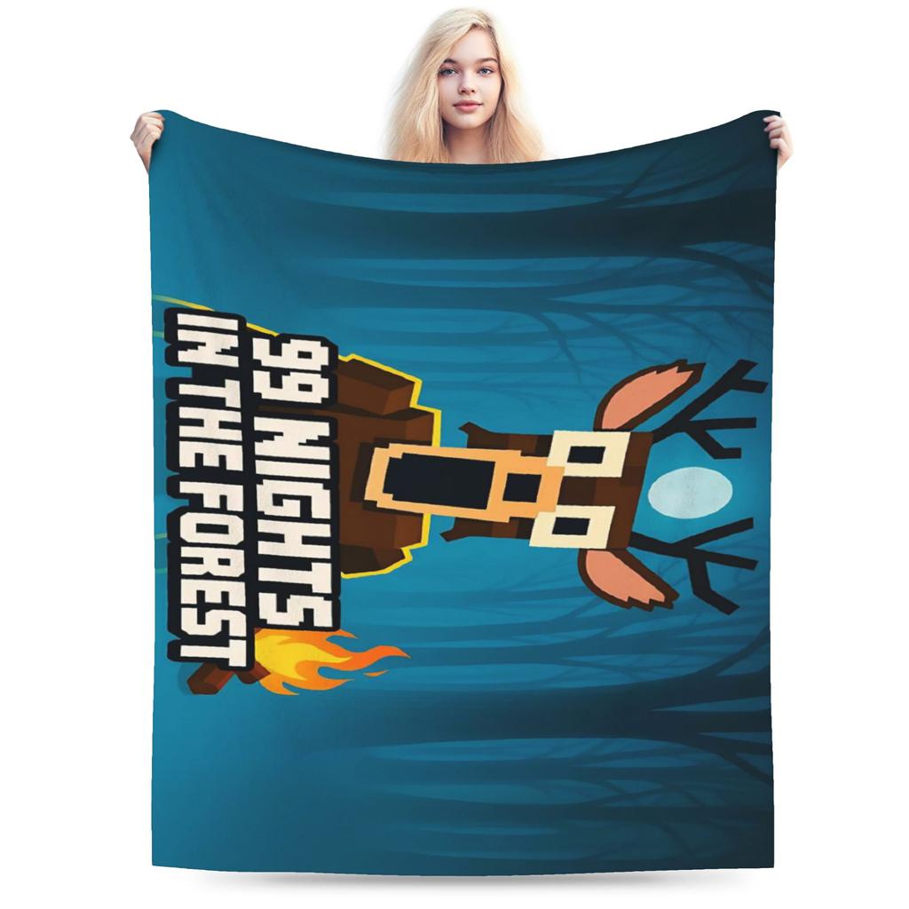 Custom 99 Nights In The Forest Blanket Survival Horror Games Plush Vintage Breathable Throw Blankets For Home Textile Decor