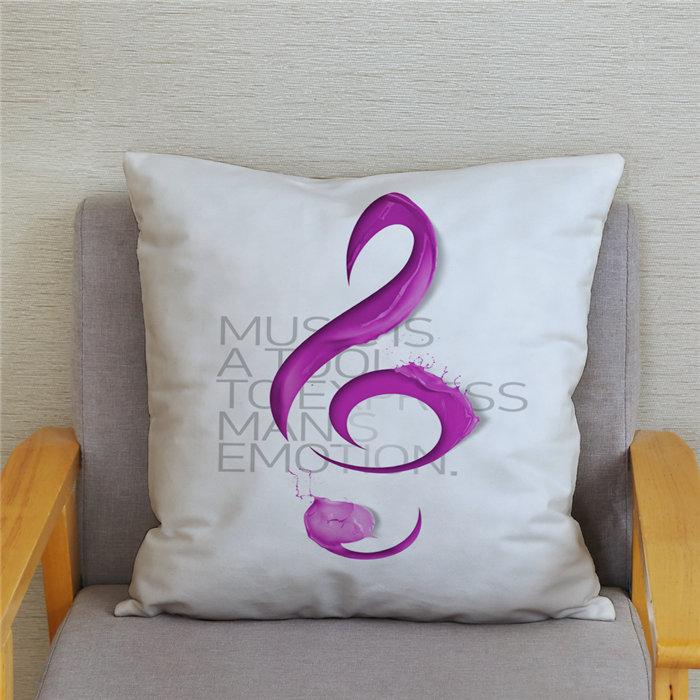 Home Decor Pillowcase Cartoon Sheet Music Printing Cushion Cover Bedroom  Living Room  Sofa Pillow Case