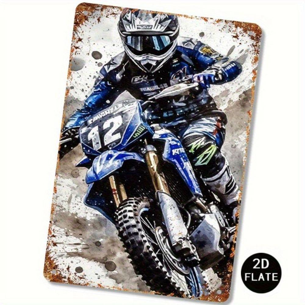 Retro Motorcycle Tin Sign Man Cave Garage Decor 20x30 Cm Metal Poster