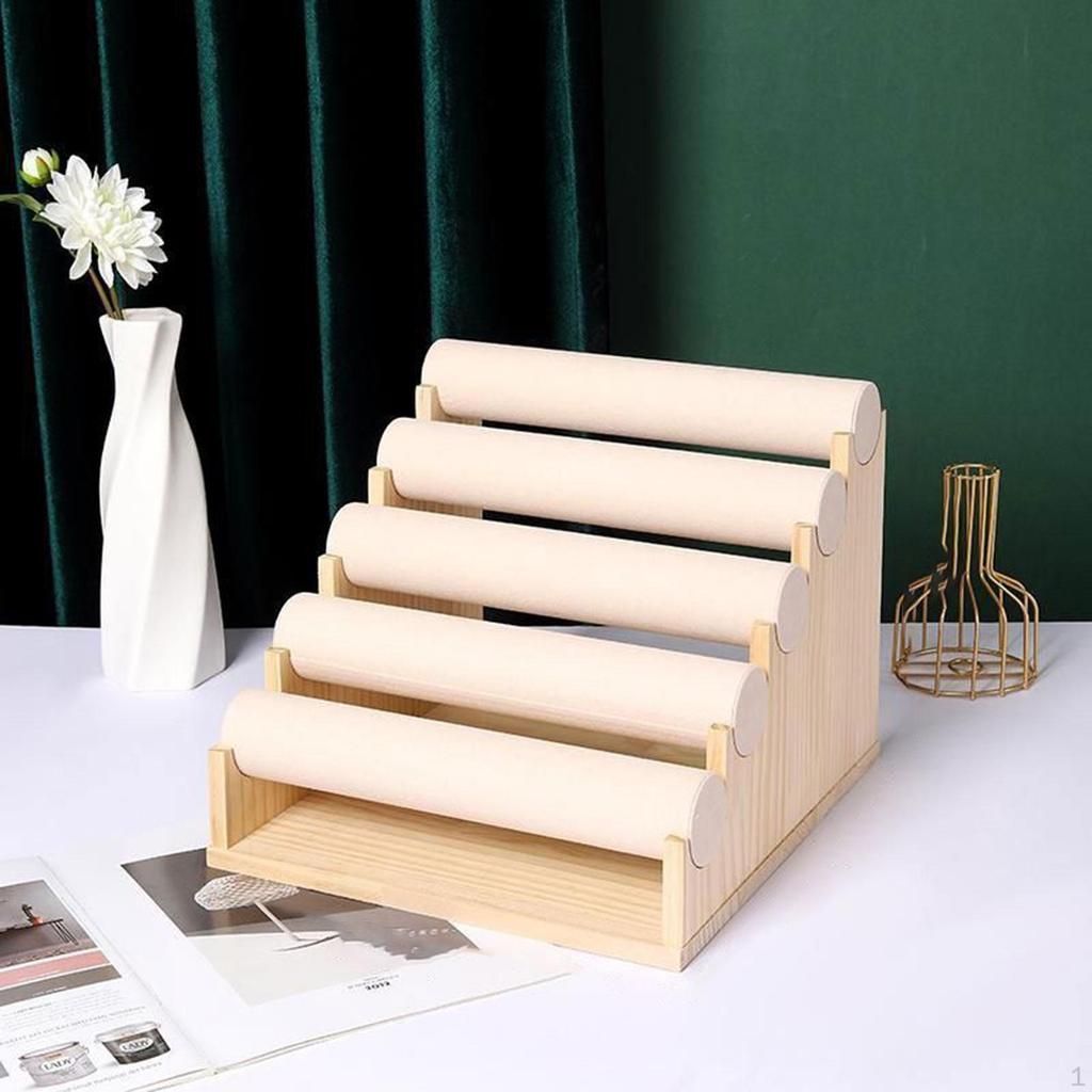 5 Tier Bracelet Display Stand for Countertop Use, Watch And Bangle Holder