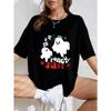 Weißes Oversized T-Shirt mit Ghost And Money Sayr Print für Freizeitkleidung