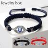 Boho-Handgefertigtes Blaues Strassstein-Böser Blick-Armband mit Rotes Nylonband