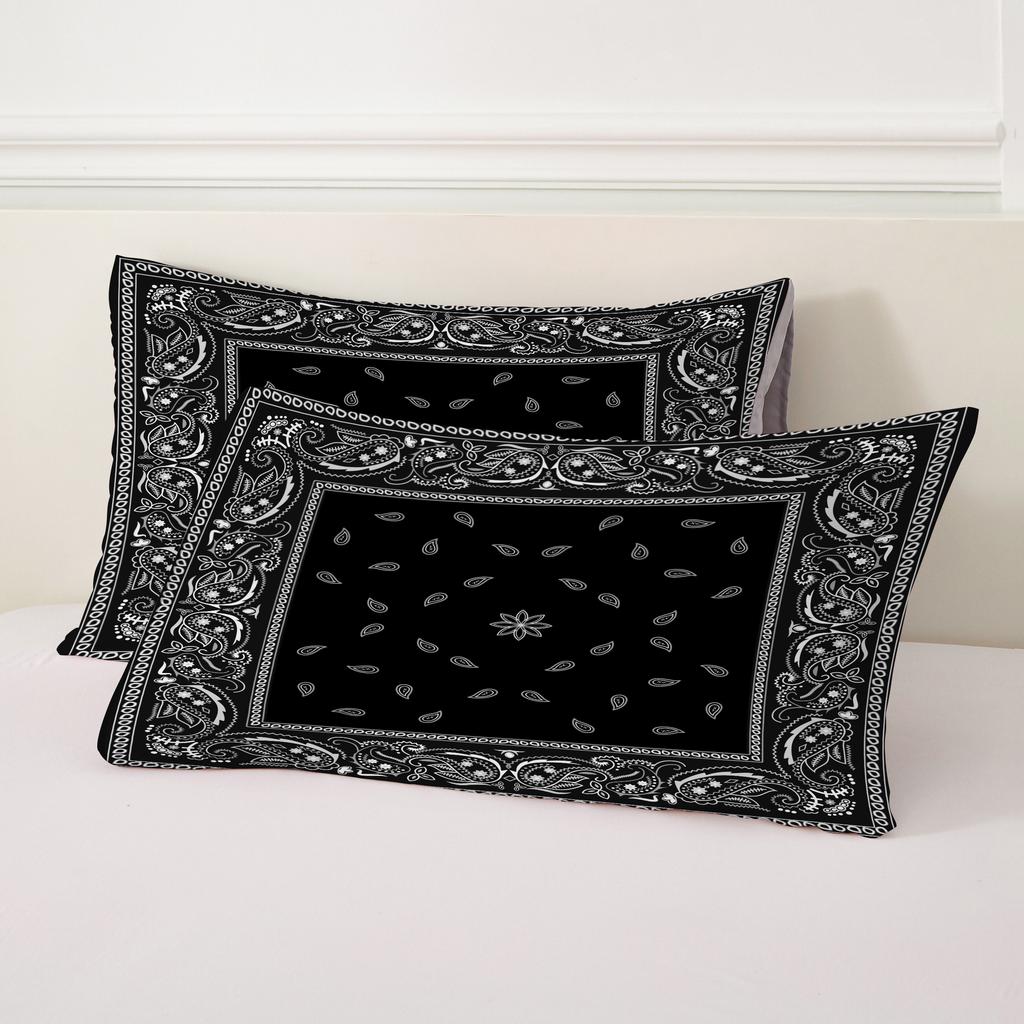 Comforter Paisley Mandala 3D Print Black Red Bohemian Style Double For Adults Queen King Size Bedding Set With
