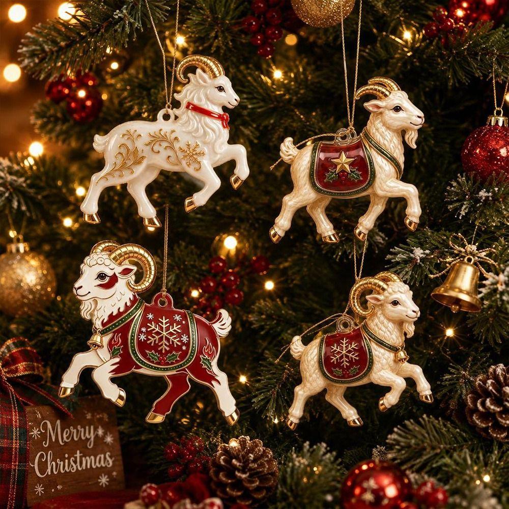 2D Flat Goat Pendant Shining Animal Hanging Decoration Gifts Zodiac Goat Souvenir  Bag Charms