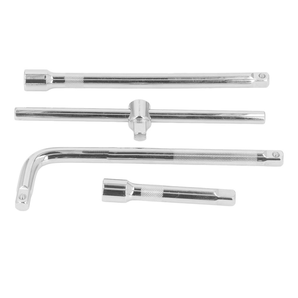 4PCS Set Drive Socket Extension Bar Chrome Vanadium Steel Sliding Bar T Handle Wrench for