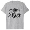 Kurzarm Mode Damen T-Shirt Große Mittlere Schwester Passende T-Shirts Damen Lässiges Oberteil T-Shirts Cartoon Grafik T-Shirts