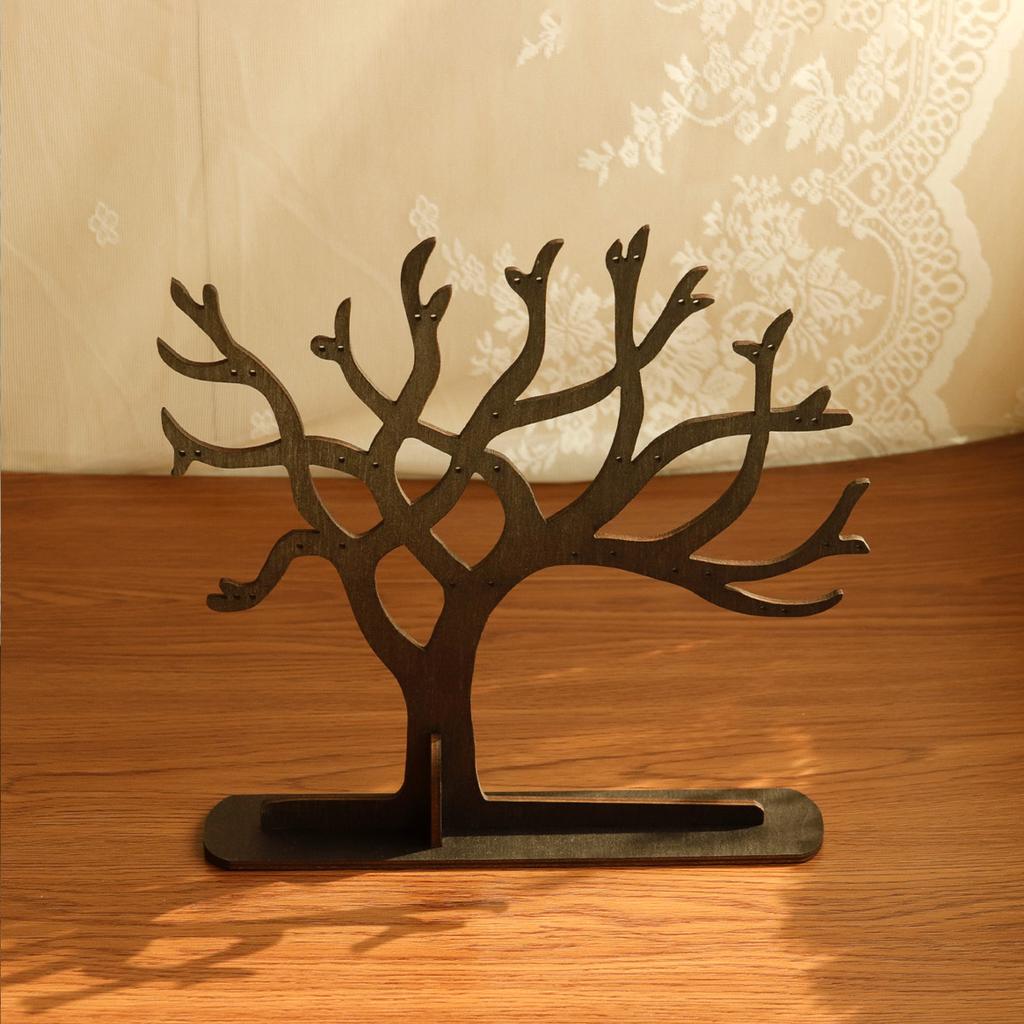 Retro Earring Tree Wooden Jewelry Storage Racks Creative Branch-shaped Wooden Ornaments Home Desktop Jewelry Display Stand