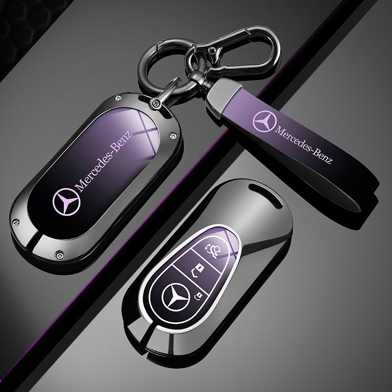 Hot Car Sticker Alloy Car Key Case Cover Shell Fob For Mercedes Benz C E S Class GLC W206 W223 W214 E300 C260 C300 S450 S500 S40