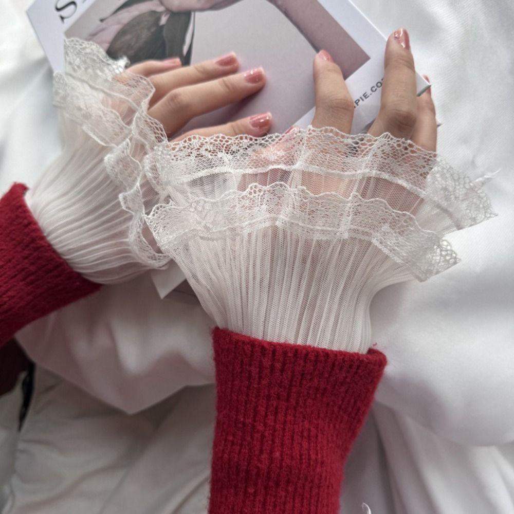 Abnehmbare falsche Manschette Mehrlagige Rüschen-Spitzenmanschette Neue Pullovermanschetten