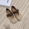 Round head buckle year word daily Mary Jane shoes single shoes fashion casual comfortable soft leather lightweight