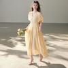 26 Year New Bubble Sleeve Princess Style A-line Skirt, Elegant and High-end Summer Dress, V-neck Slimming Fairy Dress, Dress