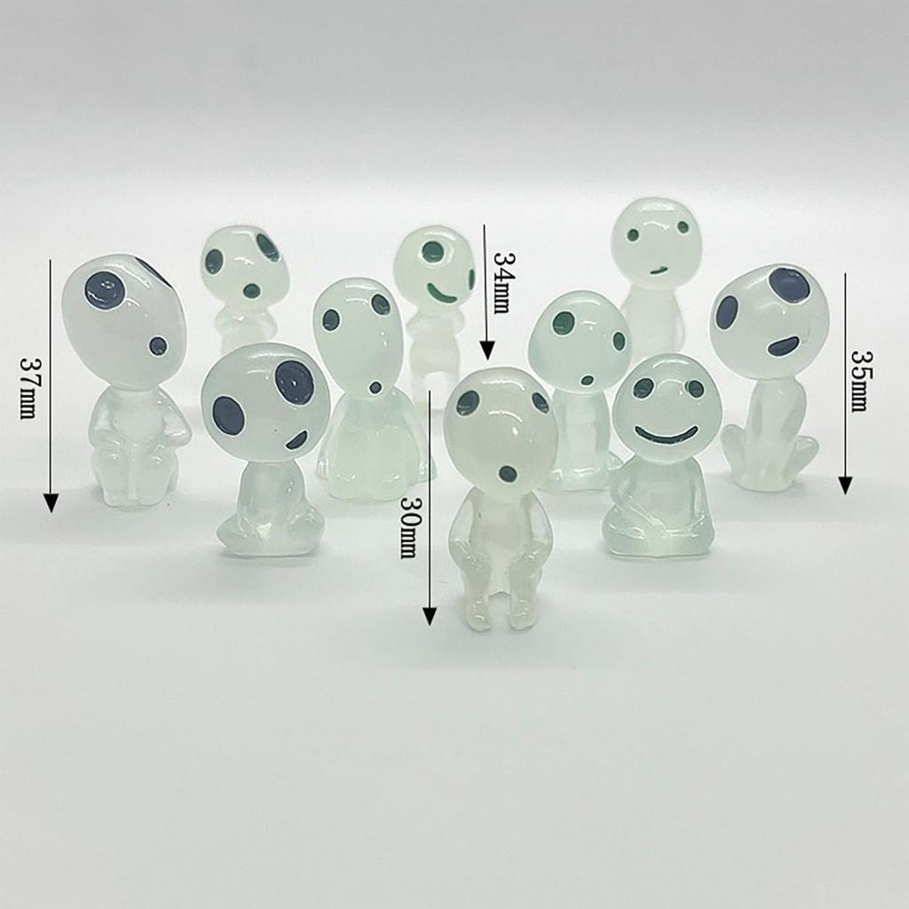 LUYING Ghibli Goods Wooden Elf Garden Accessories Luminous Micro Landscape Garden Decoration Glows in the Dark Outdoor Patio Lawn Yard Kit Figure, (10