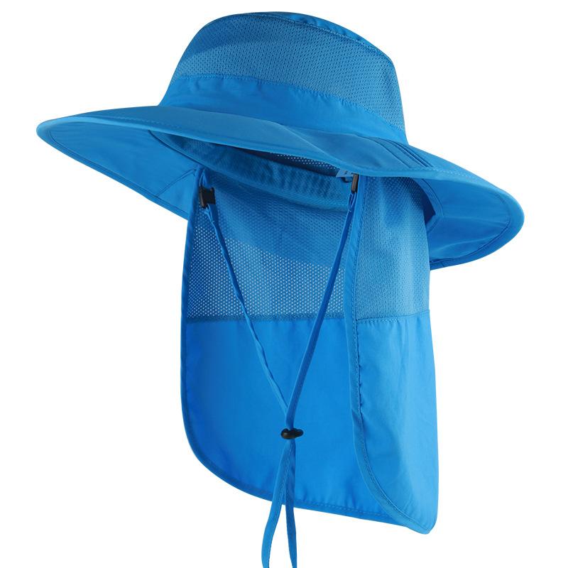 Outdoor sun hat Children's quick-drying breathable eaves sun protection bucket hat can store neck protection shawl hat
