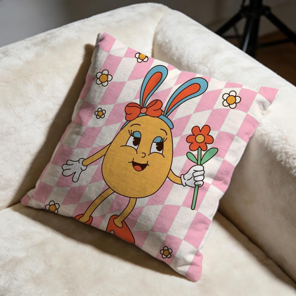 Easter Cushion Cover Soft Decorative Pillow Case Suitable for Bedroom Sofa Car Travel Use