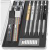 Mr. Pen- Metal Mechanical Pencil Set with Leads and Eraser Refills, 5 Sizes - 0.3, 0.5, 0.7, 0.9 and 2 Millimeters, Sketching/ Drafting Pencil