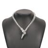 Snake Shape Necklace & Bracelet Set with Rhinestone Inlay