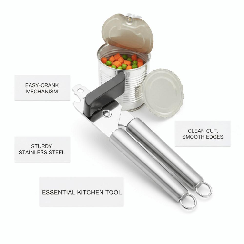 Non Slip Can Opener Compact Tin Can Opener Heavy Duty Bottle Opener Kitchen Gadgets