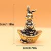 Chinese  Year Brass Zodiac Rabbit Figurines Desktop Small Ornament Lucky Rabbit Key Chain Pendant Figurine Decorations Crafts Accessories