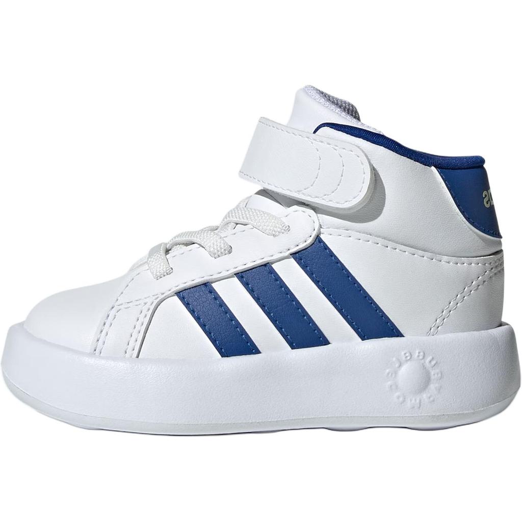 Adidas Grand Court Synthetic Leather Fashion Comfortable Durable Mid-Top Walking Shoes Baby Shoes White JR2579