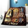Horse Cross Customize Your Name Blanket Used For Chair Office Sofa Bed Camping Soft And Warm Giving Friends And Relatives Birthday Graduation Gift