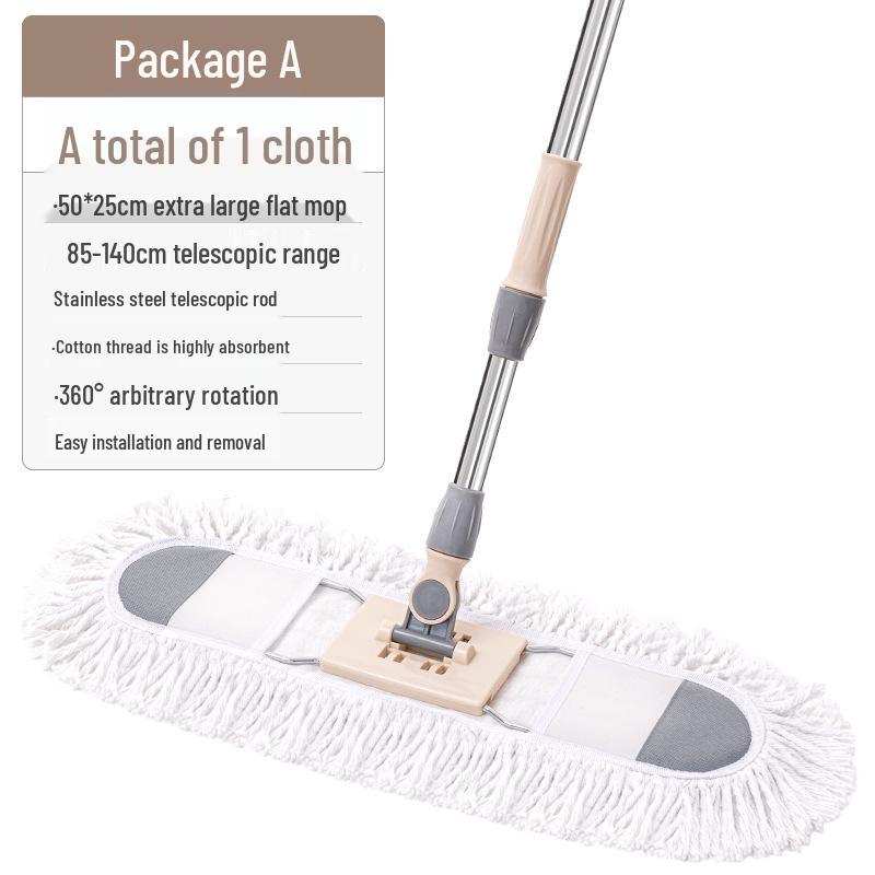 

Большая плоская швабра из хлопковой пряжи для уборки пыли и пола - Идеально подходит для гостиниц и домов