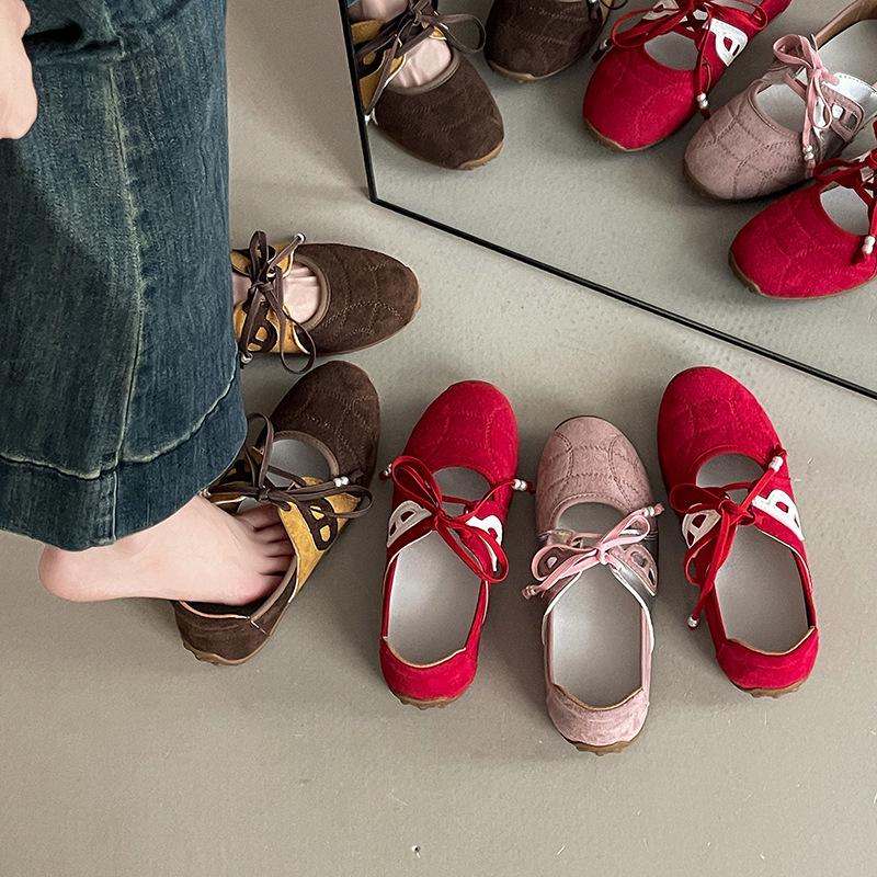 Retro Style Design Sense Casual Moral Training Shoes Lace-up Mary Jane Shoes Women's Summer Fashion Versatile Shallow Mouth Sports Shoes