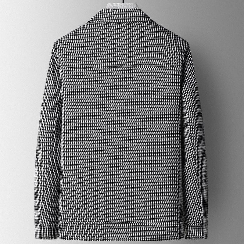 Hahnentritt Verdickte Wolljacke Herren Herbst und Winter Neu Jugend Arbeitskleidung Jacke Wolljacke Herren