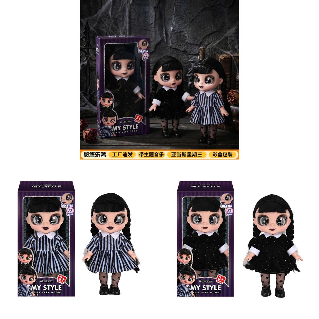 Wednesday Addams 13in Jointed Rubber Doll With Music For Collectors And Play
