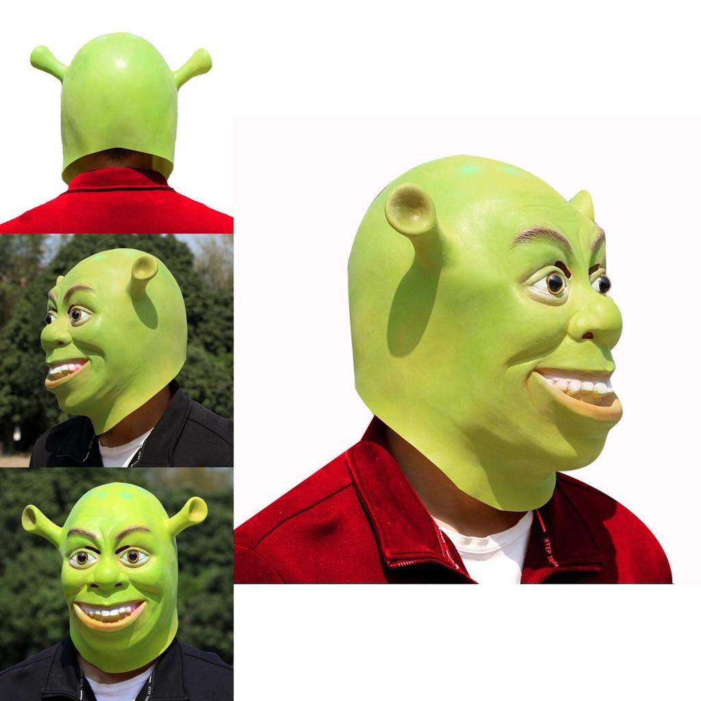 Maschera di Shrek Accessorio Costume- Design Elastico Adatto a Tutte le Forme di Testa Per Halloween Cosplay Performance