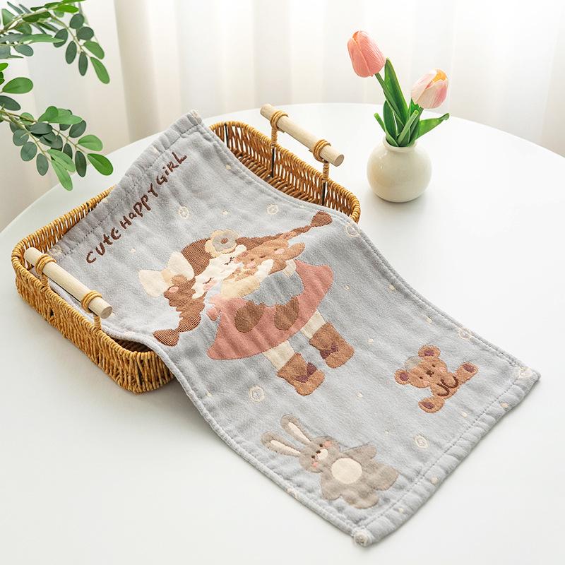 New Style Three-Layer Gauze Cotton Towel for Children - Absorbent Large Towel for Kindergarten Use