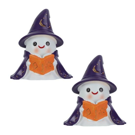 1/2Pcs Enchanting Wizard Ghost Night Light Halloween Reading Book Ghost LED Lamp Home Bedroom Kids Room Decoration Book Lovers Gift