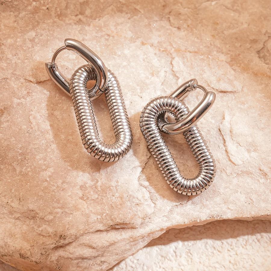 Elegant European & American Stainless Steel Studs and Double Ring Ear Hoops