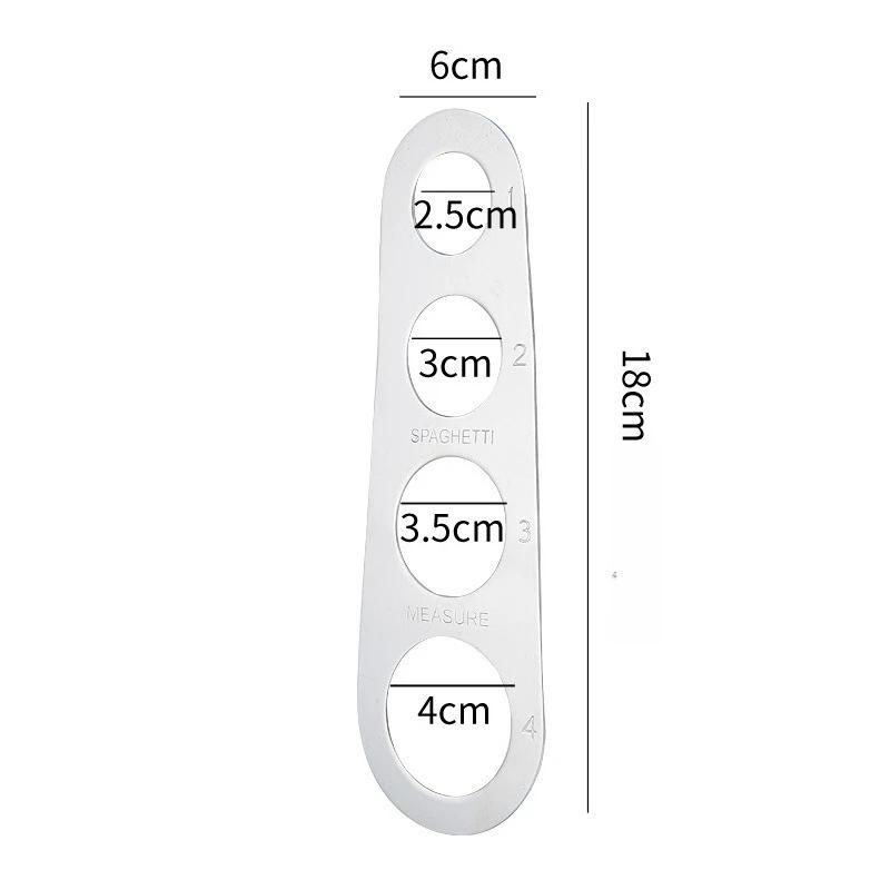 Köksaccessoarer Rostfritt Stål Pastanudelmått 1 st 4 Hål Spagettimått Italienska Pastatillbehör
