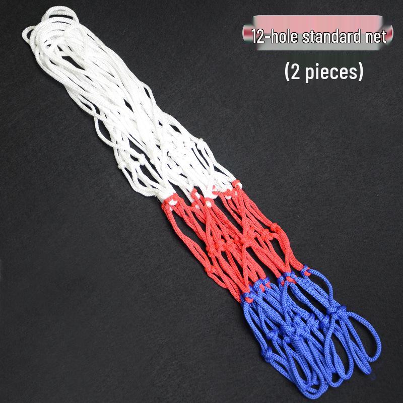 Set aus 2 verdickten weißen und blauen Outdoor-Basketballkorbnetzen