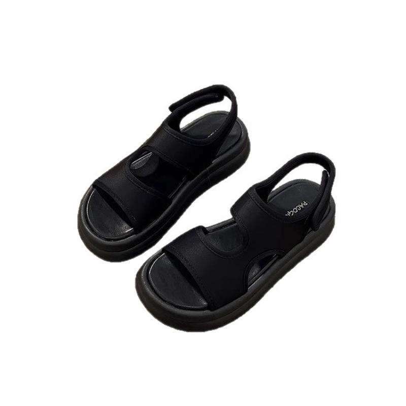 Chaussures Velcro à semelles épaisses Chaussures à une épaule Nouvelle Sandale pour femmes Plage Sport Cool Pantoufles