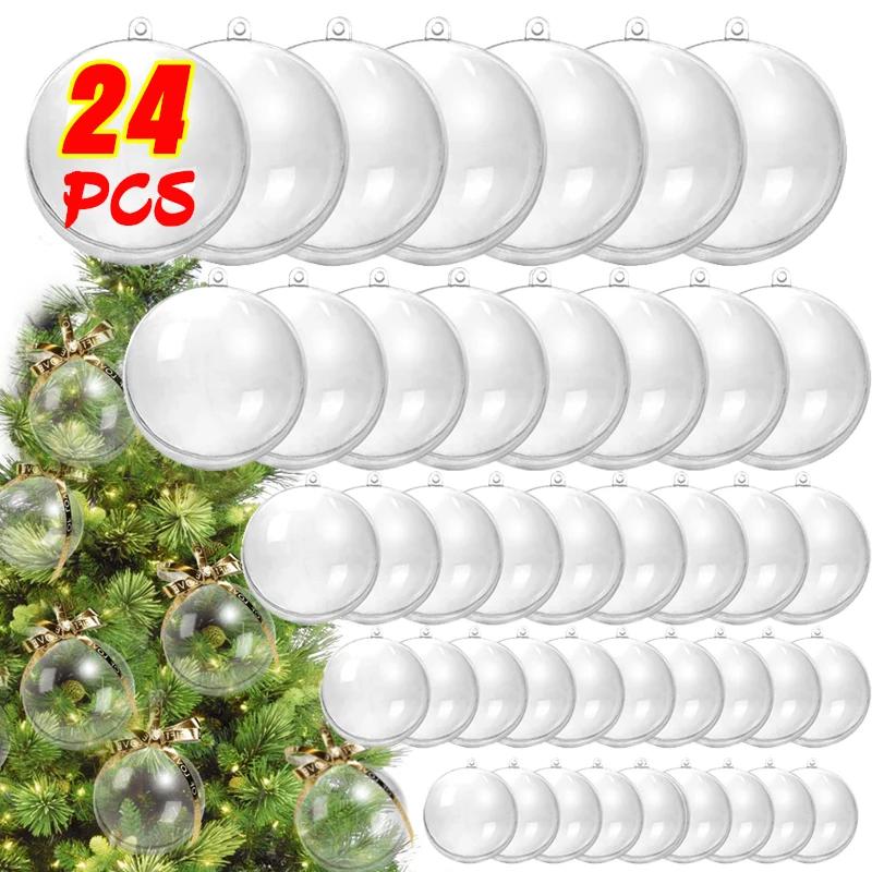 Christmas Transparent Balls Hanging Pendants For Xmas Tree Plastic Hollow Ball Ornaments Wedding Party Home Decoration Supplies