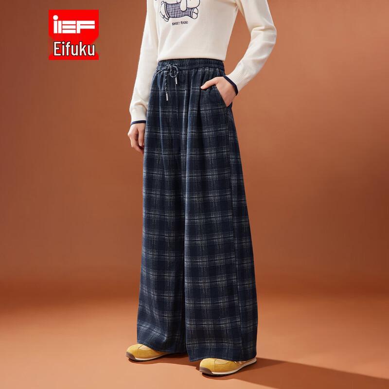 IEF Retro Plaid Wide-Leg Trousers