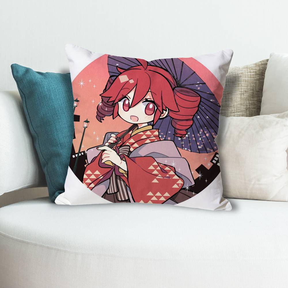 KKasane Cute TTeto Anime Celebrity Merchandise AllMatch Printed Pillow Case Sofa Car Office Room Decoration Protector
