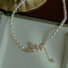 Fashion Women Vintage Butterfly Pearl Necklace Women's Pendant Collar Chain Neckchain Party Accessories