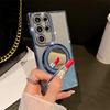 For Samsung Galaxy S23 Ultra Luxury Glitter Mirror Holder Flash Plating Diamond Frame Phone Case For Samsung S22 S24 Plus Cover