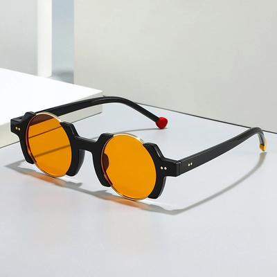 Ins Popular Fashion Round Women Punk Sunglasses UV400 Retro Rivets Men Trending Black Yellow Sun Glasses Gradient Shades