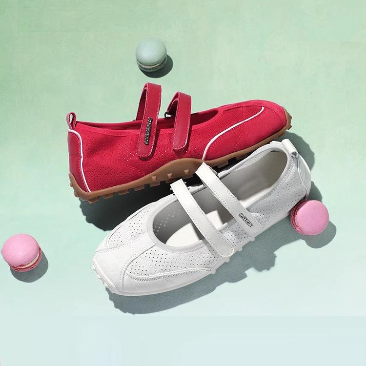 Wine Heart Candy Ballet Soft Sole Red Sports Mary Jane Shoes Women's 2025 Summer Moral Training Women's Sports and Leisure Shoes