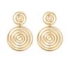 GEMCHIC Women's Gold Plated Stainless Steel Geometric Spiral Earrings Statement Drop Jewelry