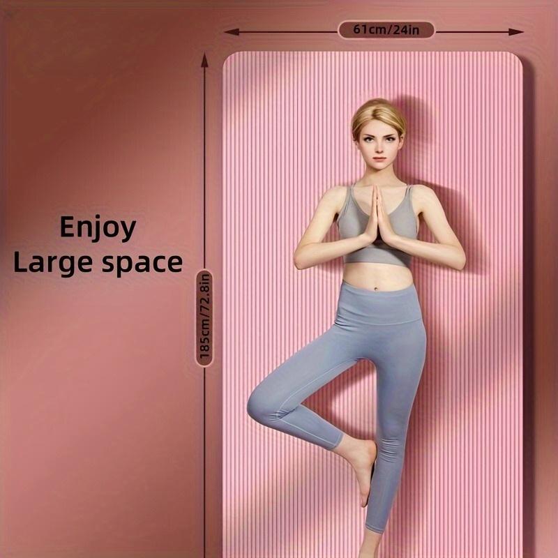 8mm Unisex Thickened Non-Slip Yoga Mat | Durable Storage Rope, Available in Solid Colors Black and Purple, NBR Material